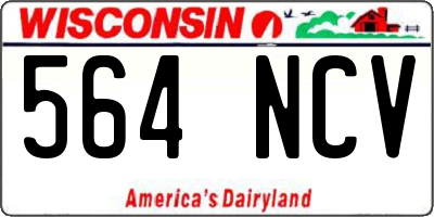 WI license plate 564NCV