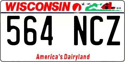 WI license plate 564NCZ