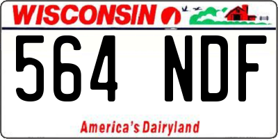 WI license plate 564NDF
