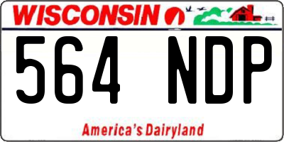 WI license plate 564NDP