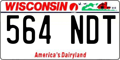 WI license plate 564NDT