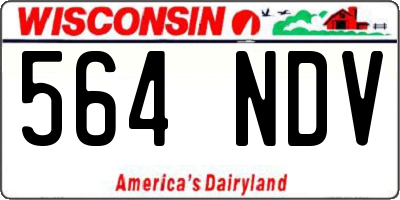 WI license plate 564NDV