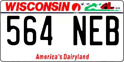 WI license plate 564NEB
