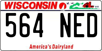 WI license plate 564NED