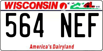 WI license plate 564NEF