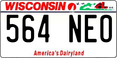 WI license plate 564NEO