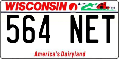 WI license plate 564NET