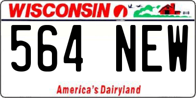 WI license plate 564NEW