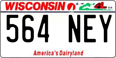 WI license plate 564NEY