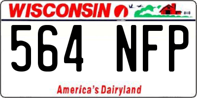 WI license plate 564NFP