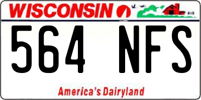WI license plate 564NFS