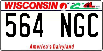 WI license plate 564NGC