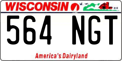 WI license plate 564NGT