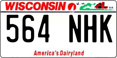 WI license plate 564NHK