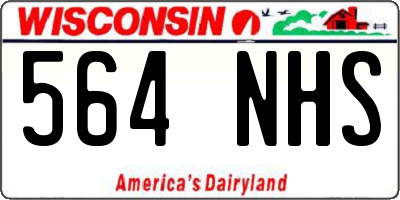 WI license plate 564NHS