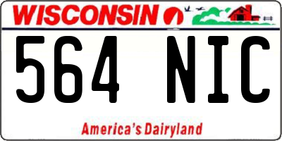 WI license plate 564NIC