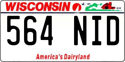 WI license plate 564NID
