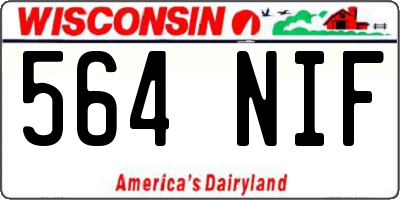 WI license plate 564NIF