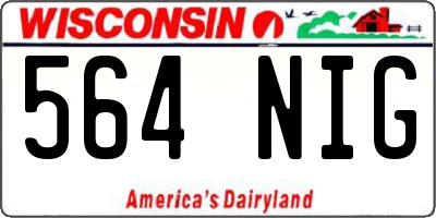 WI license plate 564NIG