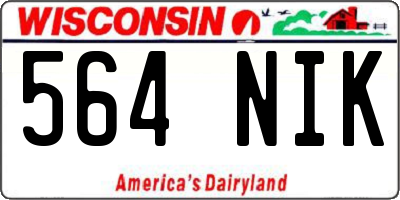 WI license plate 564NIK