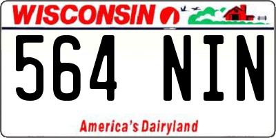 WI license plate 564NIN