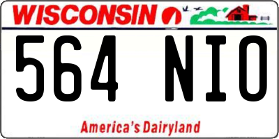 WI license plate 564NIO