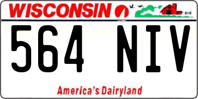WI license plate 564NIV