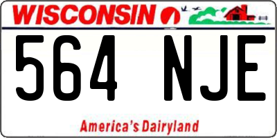 WI license plate 564NJE