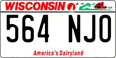 WI license plate 564NJO