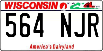 WI license plate 564NJR