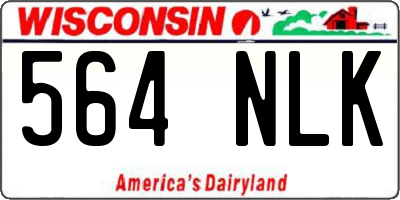 WI license plate 564NLK