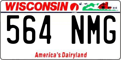 WI license plate 564NMG