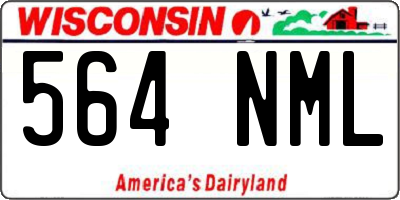 WI license plate 564NML