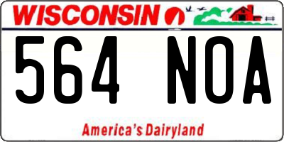 WI license plate 564NOA