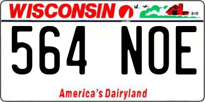 WI license plate 564NOE
