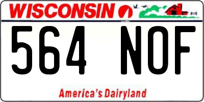 WI license plate 564NOF