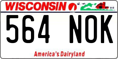 WI license plate 564NOK