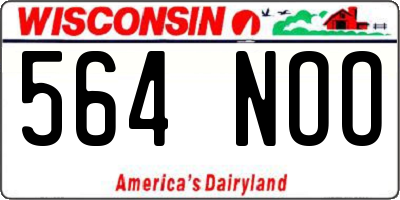 WI license plate 564NOO