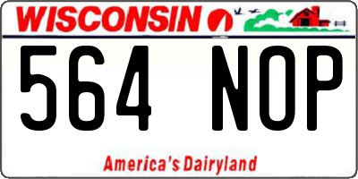 WI license plate 564NOP