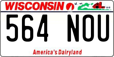 WI license plate 564NOU