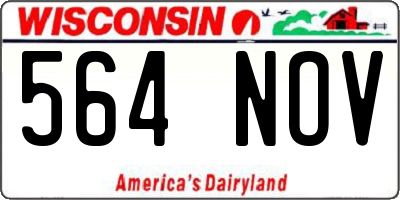 WI license plate 564NOV