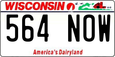 WI license plate 564NOW