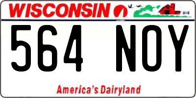 WI license plate 564NOY