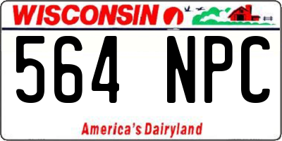 WI license plate 564NPC