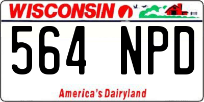 WI license plate 564NPD
