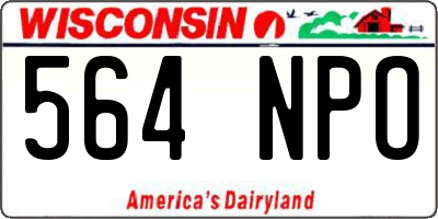 WI license plate 564NPO