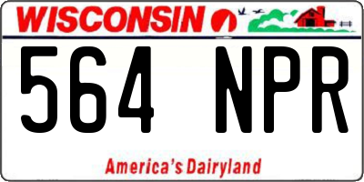 WI license plate 564NPR