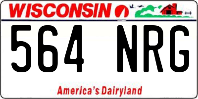 WI license plate 564NRG
