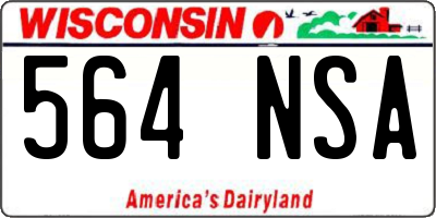 WI license plate 564NSA
