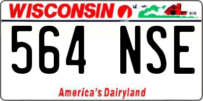 WI license plate 564NSE